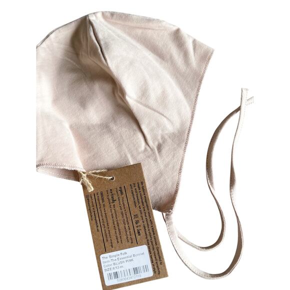 NWT Baby Girl's The Simple Folk Essential Bonnet Blush Pink Size 6-12 Months - Picture 4 of 5